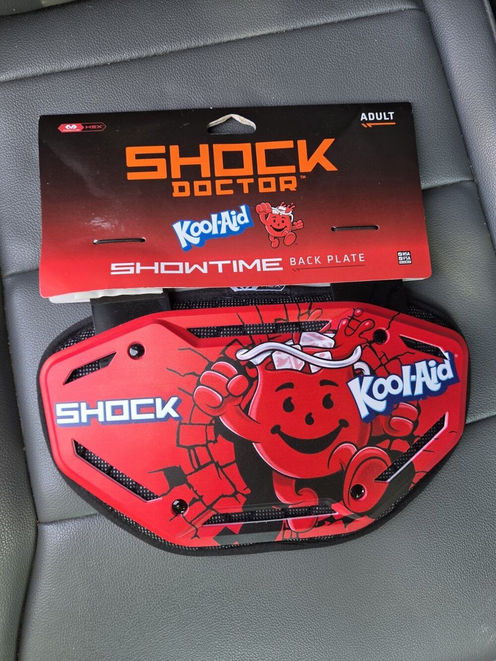 Shock Doctor Showtime Kool-Aid Football Back Plate Adult Red/Black Ventilated